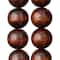 9 Pack: Brown Natural Wood Round Beads, 25mm by Bead Landing™